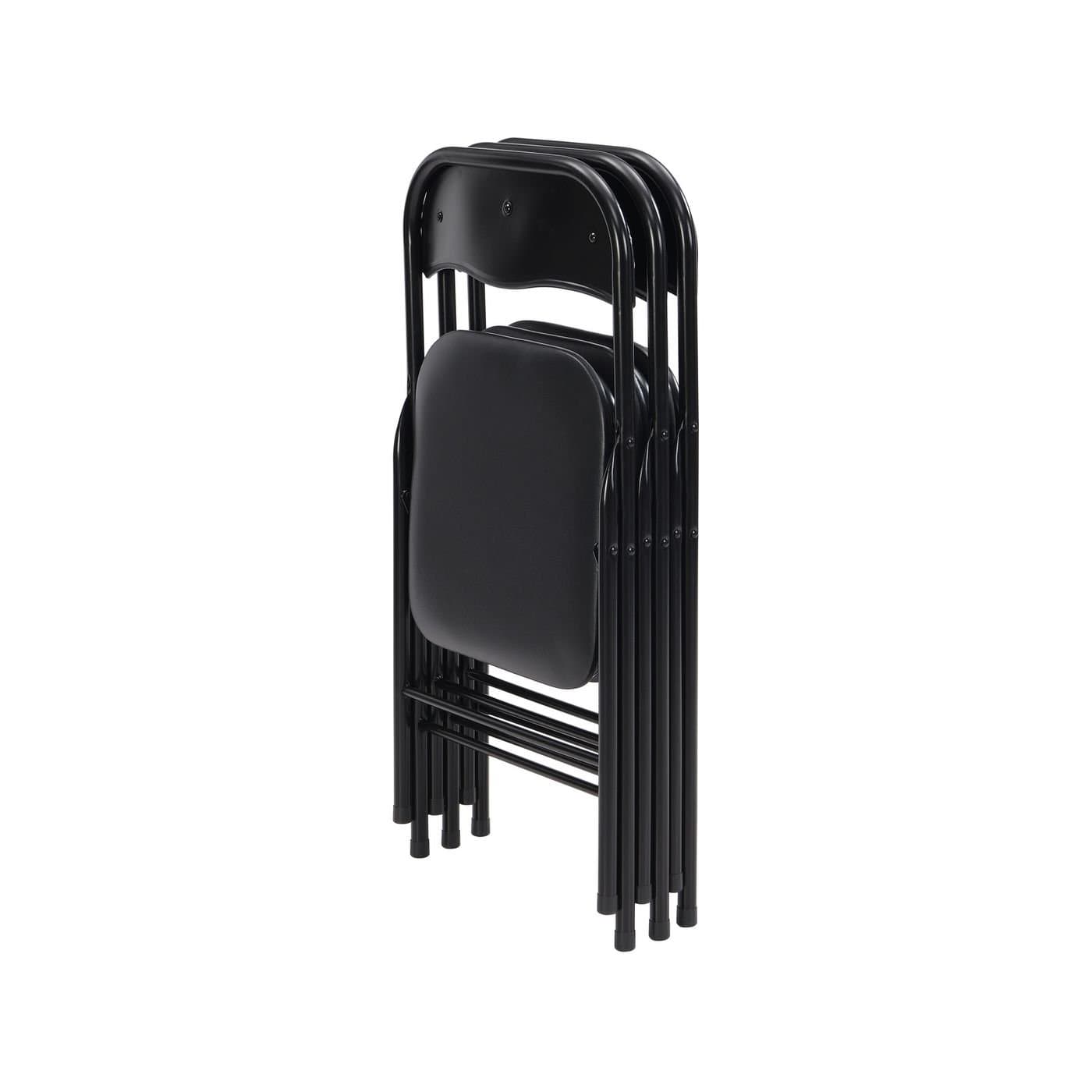 Padded Vinyl Black Folding Chair thumbnail 2