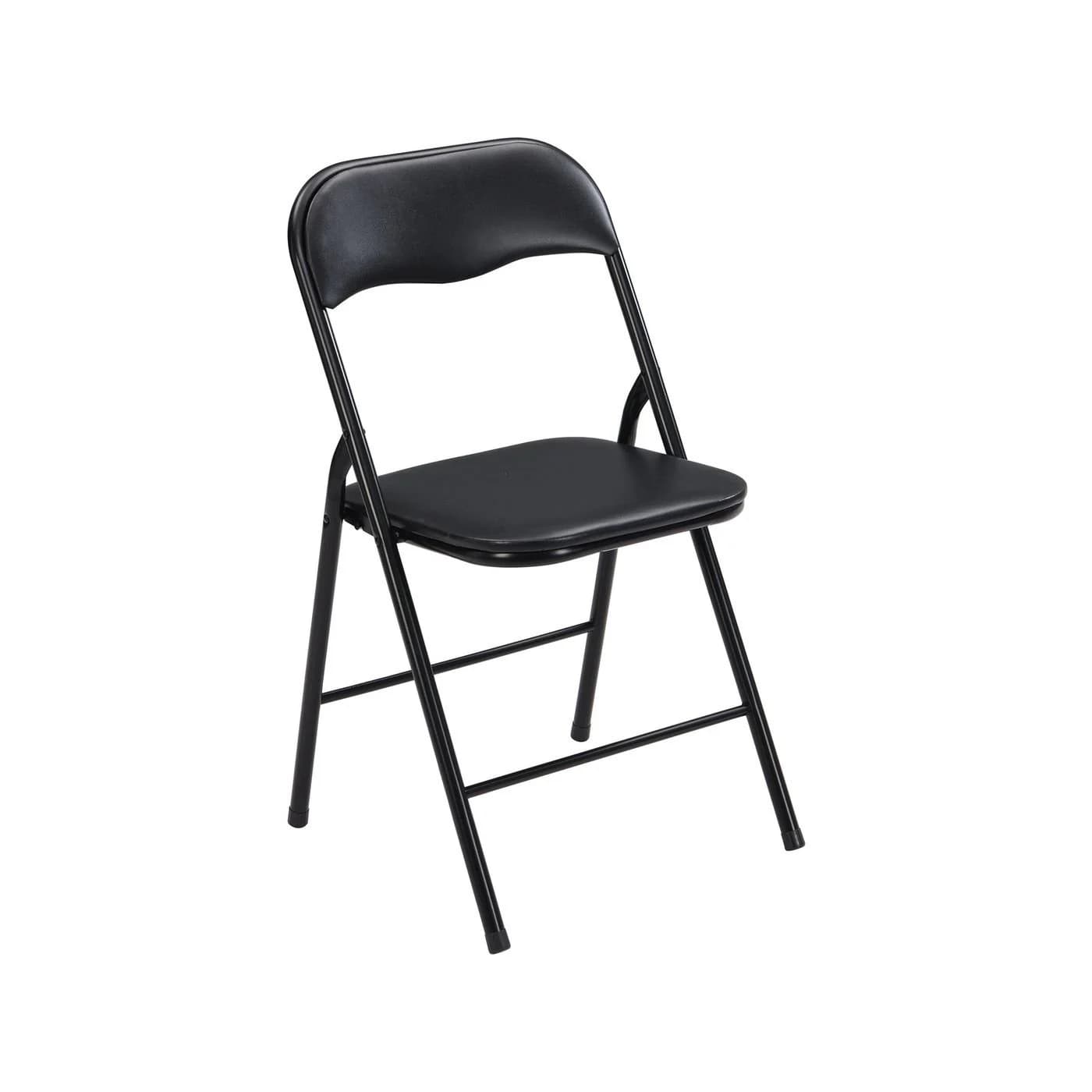 Padded Vinyl Black Folding Chair
